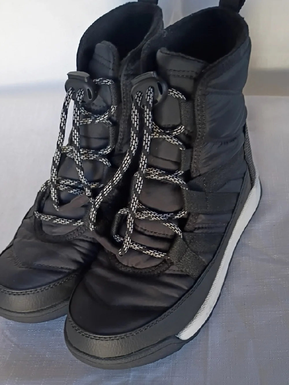 Sorel Black and White Lace-Up Waterproof Boots Size 2